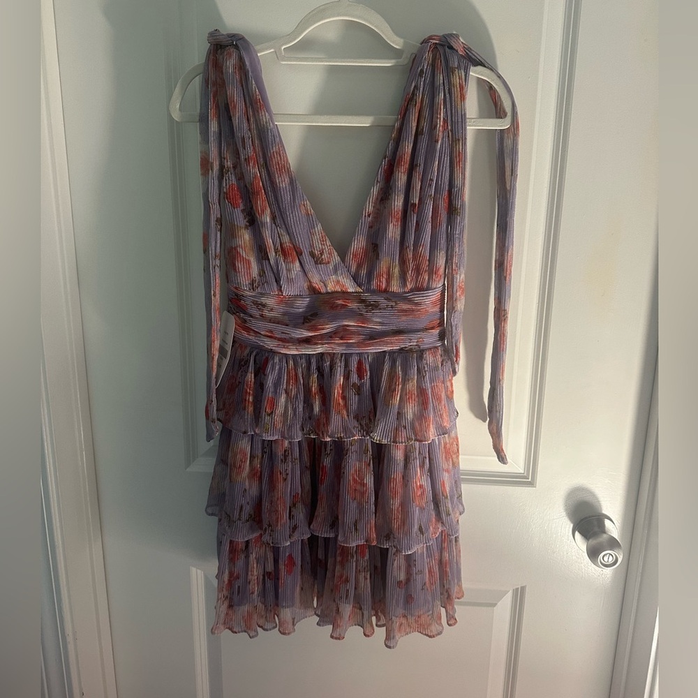 Purple Flower Cocktail Dress